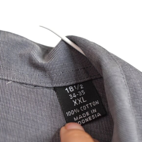 Alfani Shirt XXL Mens 18.5 Button Down Long Sleeve Easy Care Gray 34-35 Pocket - Picture 5 of 8